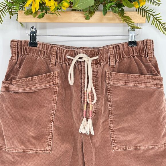 Free People Cut Off Shorts with Drawstring SP Boho Cords - Picture 3 of 7